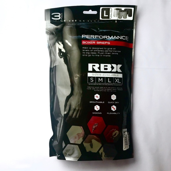 RBX Underwear & Socks Rbx Mens Performance Boxer Briefs Nwt 3 Pack
